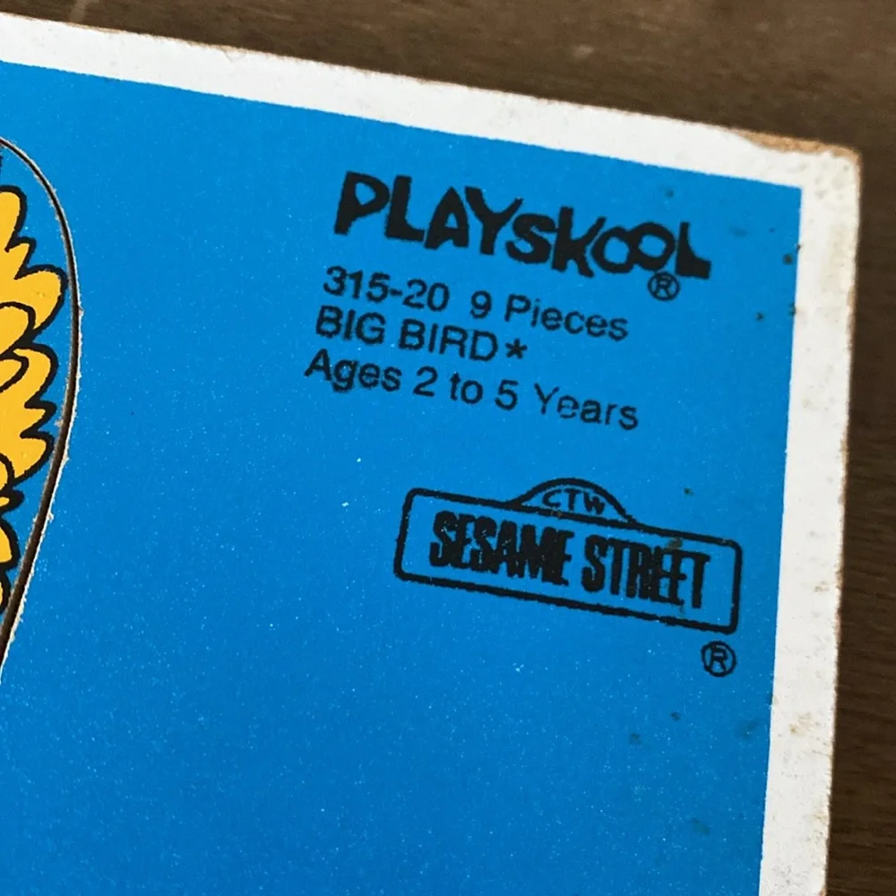 Sesame Street 1979 Big Bird Wood Puzzle - Moppets - Playskool